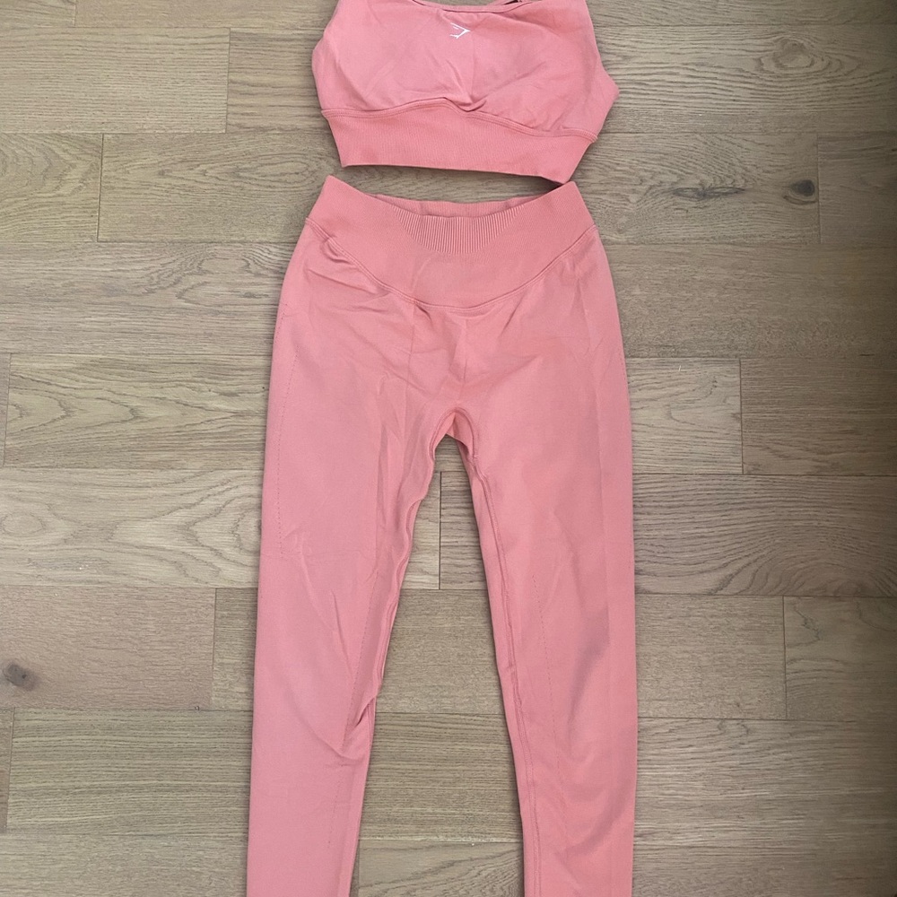 Gymshark Coral Leggings and Top Set